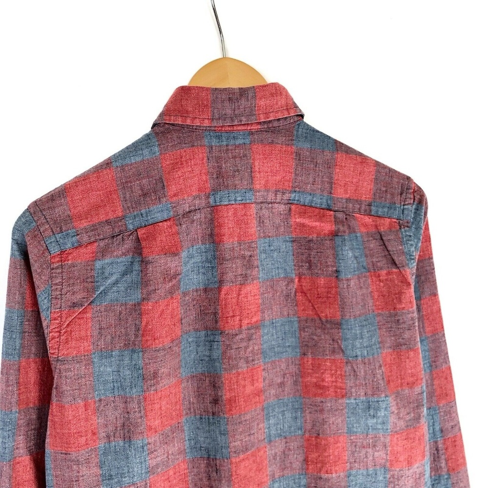 J. Crew Jackson Plaid Cotton Button-Up Shirt Soft Pink Woven Long Sleeve Size XS - Picture 8 of 8